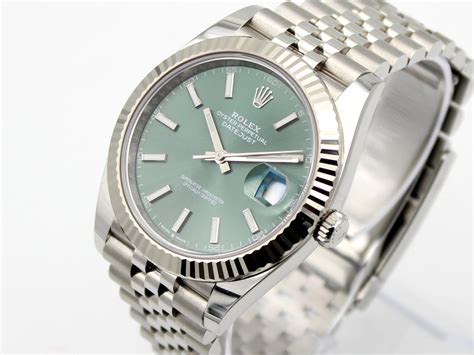 green rolex face plate|Rolex 41mm date just mint dial.